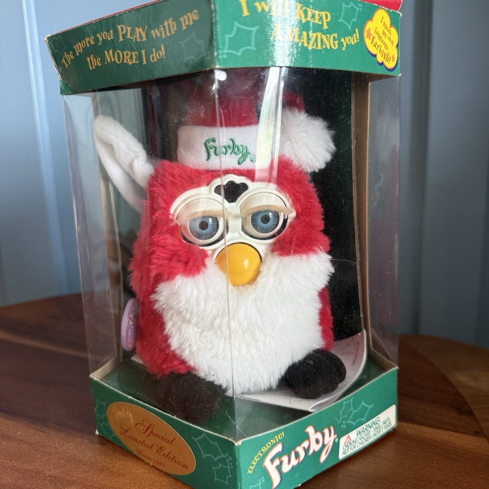1999 Christmas Furby Special Limited Edition 70-885 Santa Hat W/ Box Tested